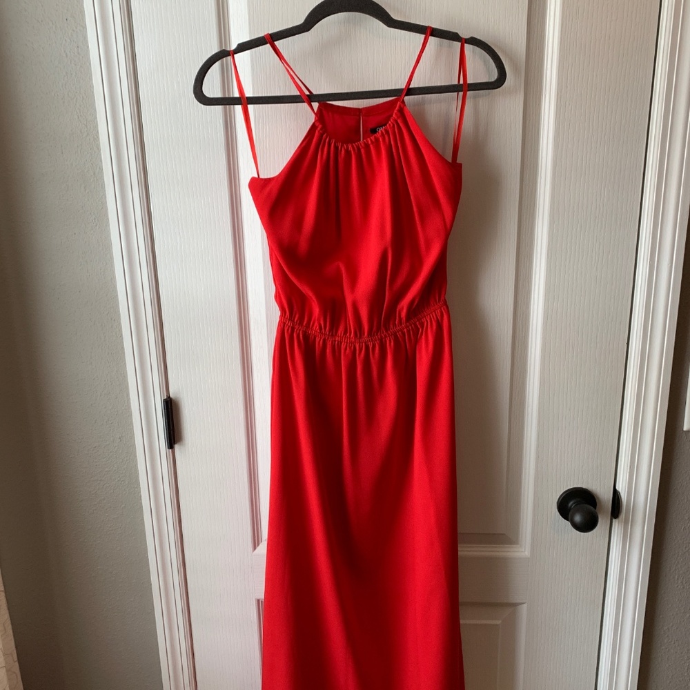 Gianni Bini Red Halter Maxi Dress